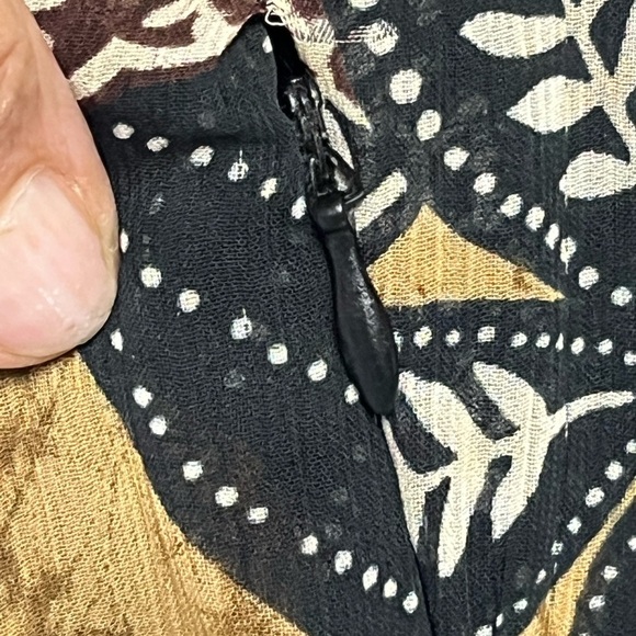 Coldwater Creek Leaf Floral Print Drop Waist Sleeveless Dress - Brown and Blue - Picture 5 of 7